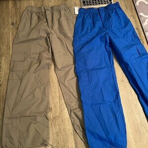 Reitmans Wide Leg cargo Pants olive green and Blue